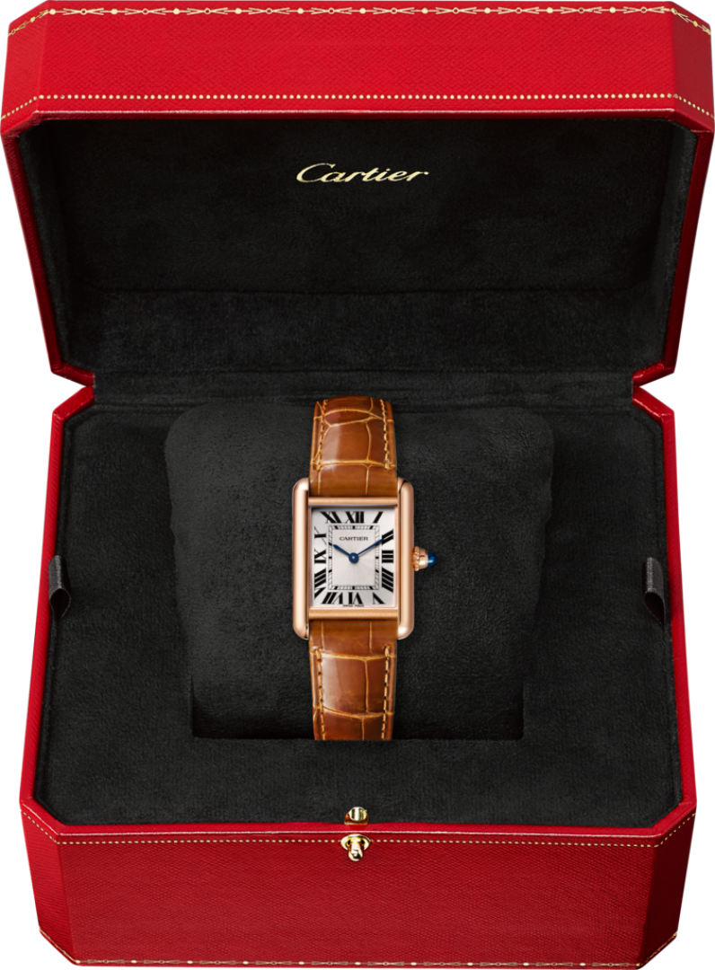  CARTIER Tank Louis Hand Wound Silvered Dial 18kt Rose Gold  LadiesWatch WGTA0010 : Clothing, Shoes & Jewelry