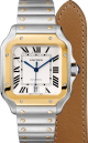 Cartier Santos de Cartier W2SA0009 Large  automatic, gold, steel, two bracelets