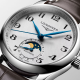 Longines Master Collection L24094783 34mm Stahlgehäuse Lederband silbernes Zifferblatt