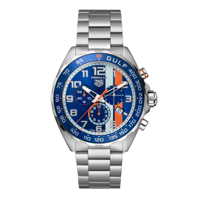 TAG Heuer Formula 1 GULF SPECIAL EDITION CAZ101AT.BA0842 43mm Stahlgehäuse mit Stahlschließe