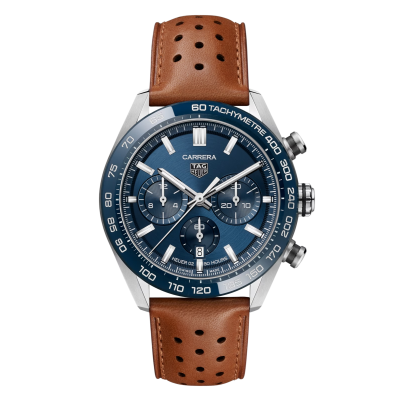 TAG Heuer Carrera CBN2A1A.FC6537 44mm automatic chronograph steel, leather strap