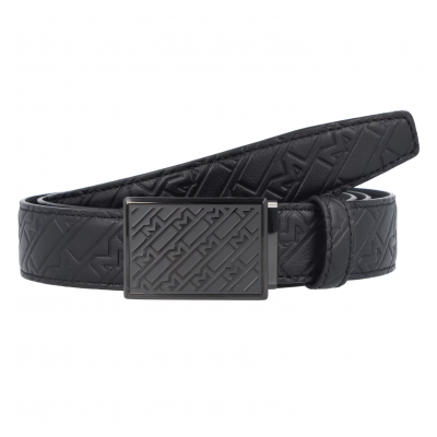 Montblanc 129450 Montblanc plate buckle printed black belt