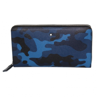 Montblanc Sartorial 118680 Montblanc Sartorial Blue Leather Camouflage Wallet