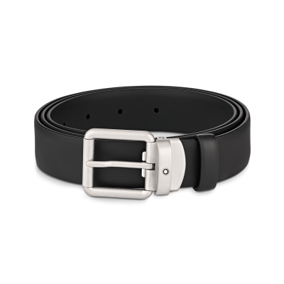 Montblanc 129453 stainless steel pin buckle black matt smooth strap