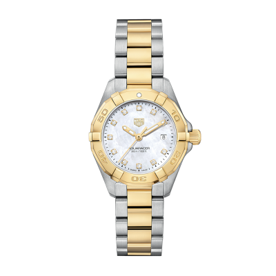 TAG Heuer Aquaracer WBD1422.BB0321 27 mm Quarzstahl, goldene Diamanten