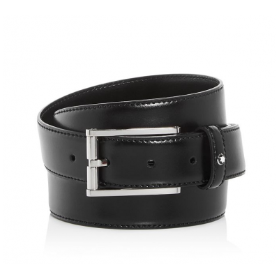 Montblanc 11713390 Men's Classic Leather Belt In Black