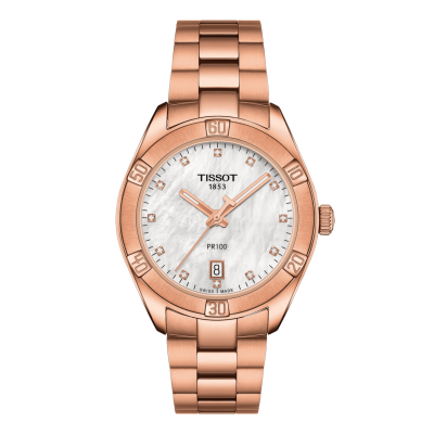 Tissot T-Classic PR 100 SPORT CHIC T101.910.33.116.00 36mm Stahlgehäuse mit Stahlschließe