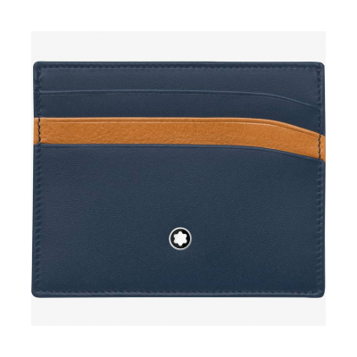 Montblanc Meisterstück 10x8 cm 118309 Navy Blue Tan Pocket Hitelkártya-tartó 6ccm