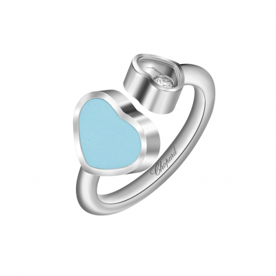 Chopard Happy Hearts 829482-1410 Happy Hearts White Gold Turquoise Diamond Ring
