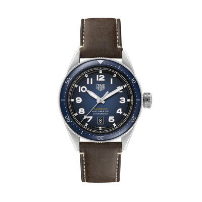 TAG Heuer Autavia WBE5116.FC8266 42mm blue dial brown leather strap