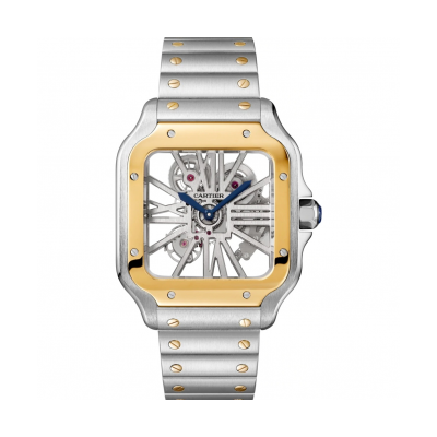 Cartier Santos de Cartier WHSA0019 40mm Large Steel and 18k Gold skeleton automata