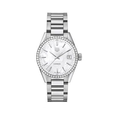 TAG Heuer Carrera WBK1316.BA0652 36mm steel case steel bracelet pearl dial diamonds