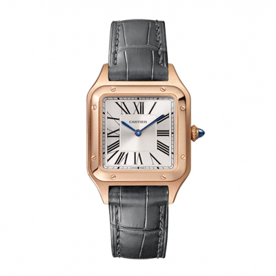 Cartier Santos-Dumont WGSA0022 kicsi méret quartz rózsa arany bőr szíj