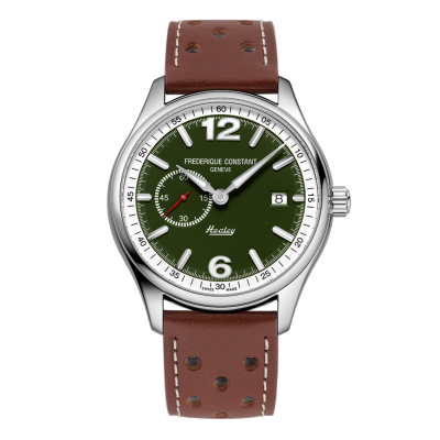 Frederique Constant Vintage rally FC-345HGRS5B6 40mm steel case green dial leather strap Limited
