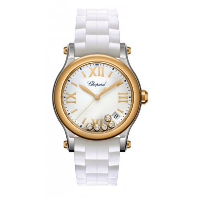 Chopard Happy Sport 278582-6001 36mm quartz white rubber strap