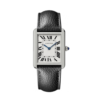 Cartier Tank solo WSTA0028 LARGE MODEL, QUARTZ MOVEMENT, STEEL, LEATHER