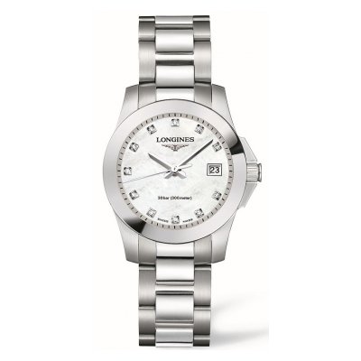 Longines Conquest L33764876 Diamonds, Quartz, Water resistance 300M, 29.50 mm