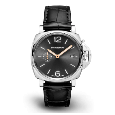 Panerai Luminor Due due PAM01250 42mm polished  steel case, alligator strap