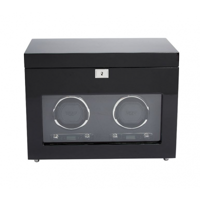 Wolf 34.8CM X 21.8CM X 27CM 454670 SAVOY DOUBLE WATCH WINDER WITH STORAGE