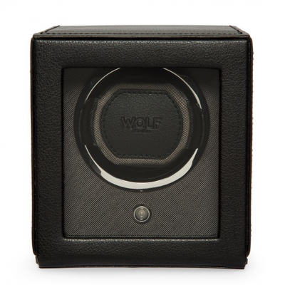 Wolf Cub Single Watch Winder with Cover 461103 Óraforgató 1 órához Fekete 14 x 15.4 x 14.8 cm