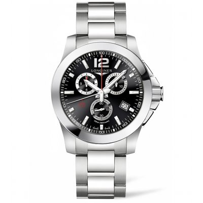 Longines Conquest L38004566 Wasserdicht 300M, Quarz-Chronograph, 44 mm