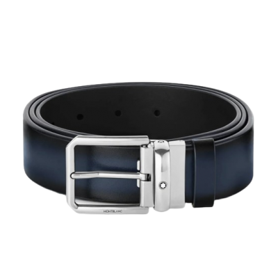 Montblanc 1200x35x5mm 131184 Bőr tűcsatos öv, kék