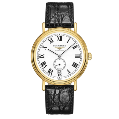 Longines Présence L4.905.2.11.2 40mm Stahlgehäuse mit Lederband PVD