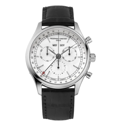 Frederique Constant Classic QUARTZ CHRONOGRAPH TRIPLE CALENDAR FC-296SW5B6 40mm acél tok  bőr szíj