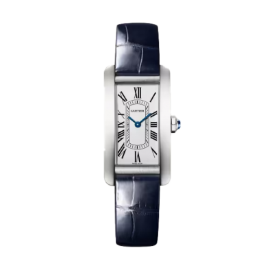 Cartier Tank Américaine WSTA0082 35.4 mm x 19.4 mm steel case with leather strap