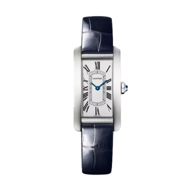 Cartier Tank Américaine WSTA0082 35,4 mm x 19,4 mm Stahlgehäuse mit Lederband