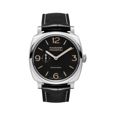 Panerai Radiomir PAM00572 45mm, steel, alligator strap, 3 days power reserve