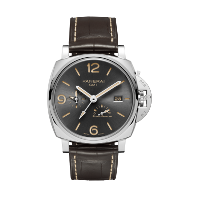 Panerai Luminor Due PAM00944 45mm,acél tok, GMT, bőr szíj, járás tartalék