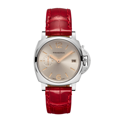 Panerai Luminor Due PAM01248 38mm automatic shiny red alligator strap