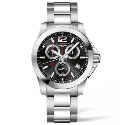 Longines Conquest L37004566 Wasserdicht 300M, Quarz-Chronograph, 41 mm