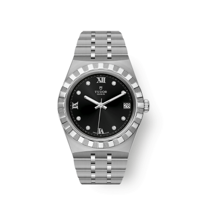 Tudor Tudor Royal M28400-0004 34mm steel-steel, black dial with diamonds