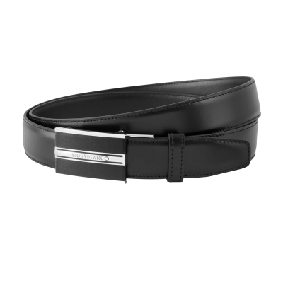 Montblanc 118421 Black 30 mm leather belt