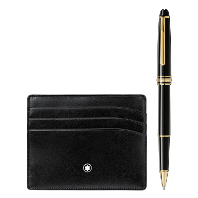 Montblanc Meisterstück Ajándék set /Gift set/ 123752 Gold line Classique golyóstoll és zsebtartó 6ccc