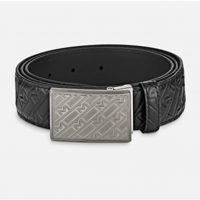 Montblanc 120cm 129451 Black 35 mm leather belt