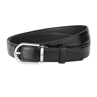 Montblanc 120 cm 126012 Horseshoe buckle black 30 mm leather belt