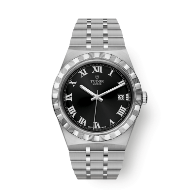 Tudor Royal M28500-0003 Royal 38mm acél tok és acél csat fekete számlap