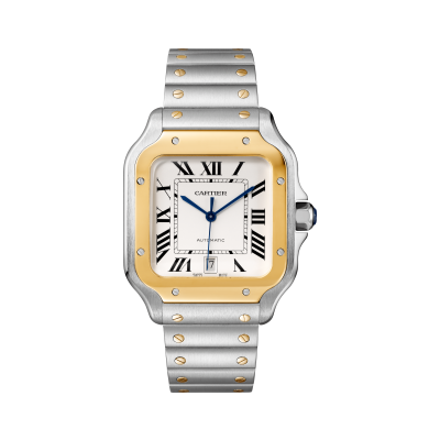 Cartier Santos de Cartier W2SA0009 Large  automatic, gold, steel, two bracelets