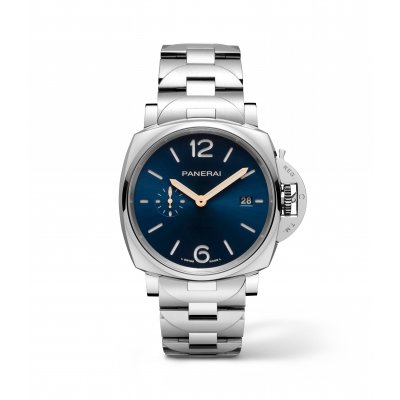 Panerai Luminor Due PAM01124 42mm steel case and bracelet, blue dial