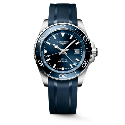 Longines HydroConquest GMT L38904969 43mm Stahlgehäuse mit Kautschukband