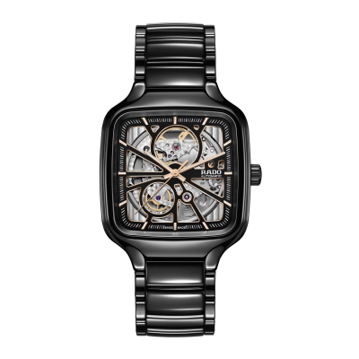 Rado True Square OPEN HEART R27086162 38 mm kerámia tok és csat szkeletált számlap