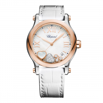 Chopard Happy Sport 278582-6009 36MM QUARTZ ROSE GOLD STEEL DIAMONDS MOTHER OF P.