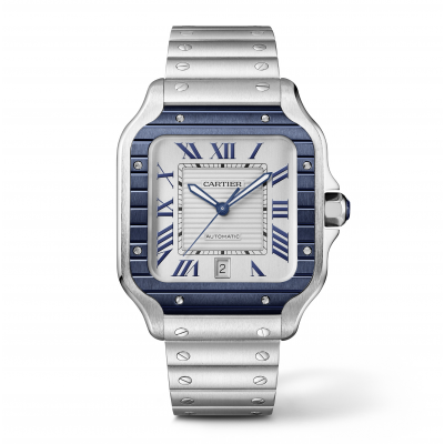 Cartier Santos de Cartier WSSA0047 40mm Large automatic steel metal and rubber straps