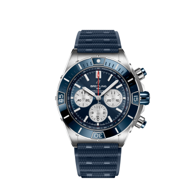 Breitling Chronomat Super Chronomat AB0136161C1S1 44mm steel case rubber strap blue dial 01 movement