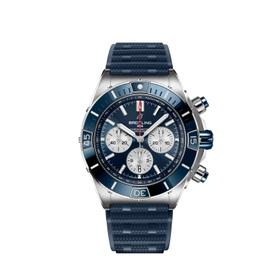 Breitling Chronomat 44 Super Chronomat AB0136161C1S1 44mm steel case rubber strap blue dial 01 movement