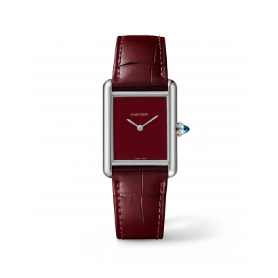 Cartier Tank Must WSTA0054 steel, reddish-brown alligator-skin strap, quartz