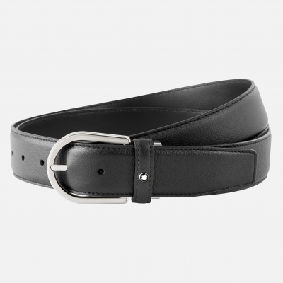 Montblanc 120 cm 118414 Horseshoe buckle gray 35 mm leather belt